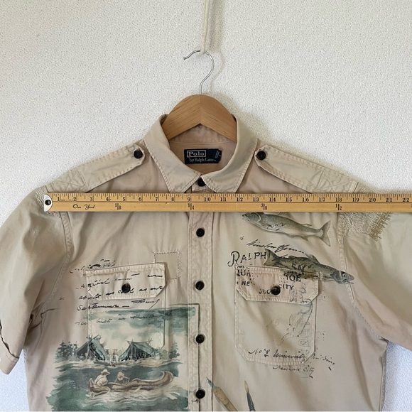 Polo Ralph Lauren Sportsman Fly Fishing Patchwork Shirt Men’s L Trapper Lake - Picture 16 of 16